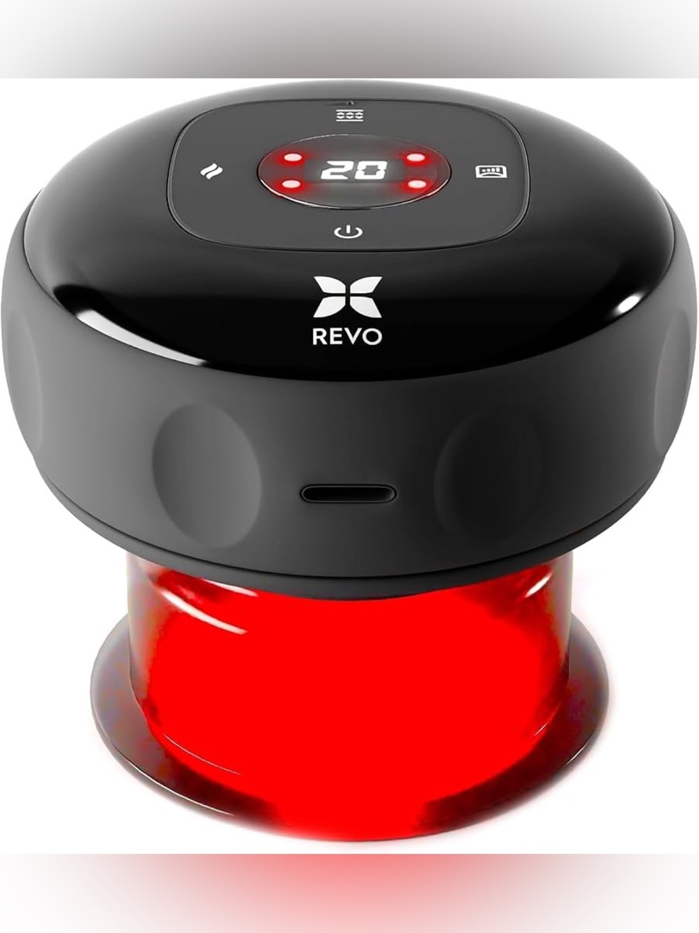 REVO 4 in 1 Smart Cupping Massager W/ LED Light, Heat, Dynamic Suction/Vibration